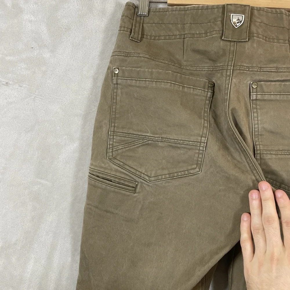 Kuhl Rebel Pants Mens 30x30 Brown Vtg Patina Dye Canvas Outdoor Hiking 5139